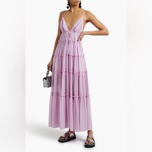 A.L.C. Gemma Tiered Silk Maxi Dress in Lavender Size 6